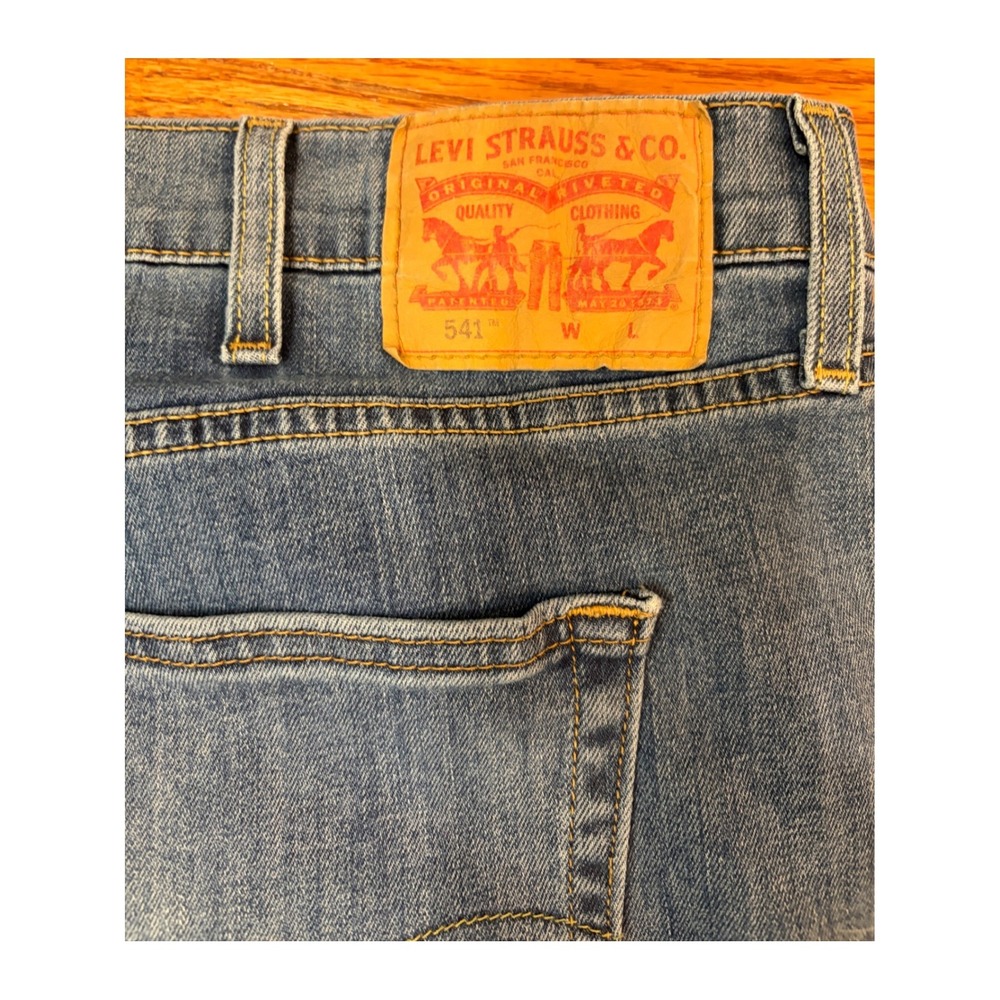 Levis 541 Athletic Taper Jeans 46x30 Blue, Mens, Big and Tall, Denim, Stretch - Picture 4 of 7
